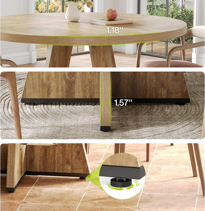 Premium Quality Oak Circular Dining Table Pedestal