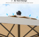 10' X 6.5' Rectangular Patio Umbrella Outdoor Table Umbrella Aluminum Frame Market Umbrella Sun Umbrella with 8 Sturdy Ribs & Tilt for Garden Deck Lawn & Pool Beige