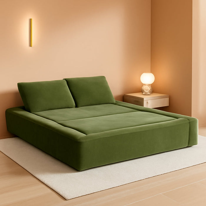 Green ThreeInOne Convertible Sleeper Sofa Bed Studio