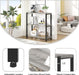 3 Tier Bookshelf, Industrial Wood and Metal Book Shelf and Bookcase, Short Book Case for Office Living Room Bedroom, Light Grey