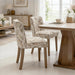 Upholstered Parsons Chair Set of 2, Linen Fabric Floral Patterned Dining Chairs with Walnut Wood Leg Cushioned Back Modern Rustic Side Chairs for Living Room/Kitchen/Dining/Restaurant
