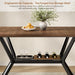 55 Inch Dining Table for 4-6, Rectangle Kitchen Table with Storage Shelf, Space Saving Modern Farmhouse Design with Sturdy Metal Legs for Dining Room & Small Apartments