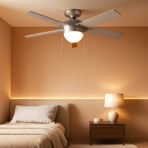 Indoor 46 Inch Brushed Nickel LED Ceiling Fan