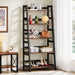 5-Tier Bookshelf Industrial Bookcase, 5 Shelf Ladder Shelf Book Storage Shelf Organizer for Living Room, Home Office