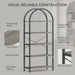 71" Arched Bookcase, 5-Tier Industrial Bookshelf with Metal Frame, Tall Storage Display Shelf for Living Room, Bedroom, Home Office, Gray