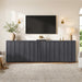 Buffet Cabinet with Storage Accent Sideboard with 4 Doors 66.3" Wide Fluted Credenza Modern Buffet Table Media Console Cabinet Entryway Cabinets for Living Room Kitchen Dining Room Hallway