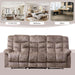 Reclining Couch for Living Room, Extra Wide Modern Overstuffed 3 Seat Recliner Manual Sofa Breathable Fabric and Padded Cushion, Light Brown