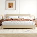 King Size Upholstered Bed Frame Adjustable Headboard, Beige