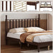 Walnut Wood Bed Frame Queen Size with Spindle Headboard, Queen Platform Bed with Wooden Slat Support, Retro Style Spindle Beds for Boys Girls Kids Adults Toddler, Easy Assembly