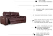 Alessandro Contemporary Leather Power Reclining Sofa with Adjustable Headrest, Red