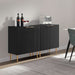 57"W Modern Sideboard Buffet Cabinet with Adjustable Shelves, Black