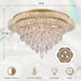 24Inch Gold LuxCrystalLED Remote Flush Mount Light