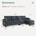 Convertible L-Shaped Sectional Sofa for Small Spaces