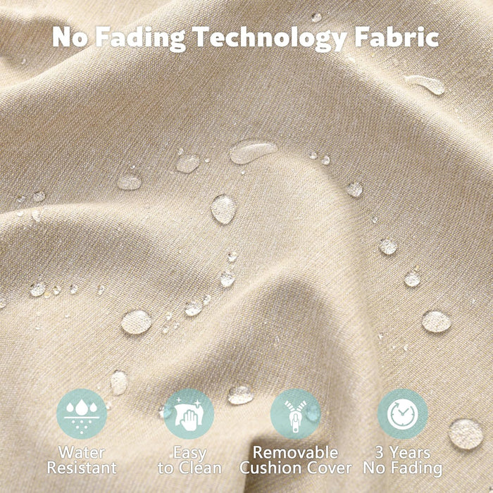 4-Piece Wicker Patio Furniture Set, All-Weather Rattan Conversation Bistro Loveseat Chair and Table Set for Backyard, Balcony and Deck with Soft Cushions and Metal Table(Tan)