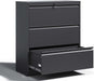 3 Drawer Lateral File Cabinet with Lock,Black Home Office Cabinet