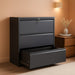 3 Drawer Metal Lateral Filing Cabinet with Lock,Black File Cabinet