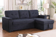 85Inch Dark Gray Reversible Sleeper Sectional Sofa