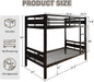 Twin Over Twin IndustrialGradeSteel BunkBed BlackFinish