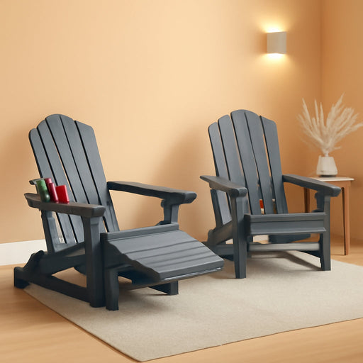 Adirondack Glider Chairs Set of 2,With Retractable Ottoman,Adjustable Back