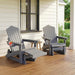 Adirondack Glider Chairs Set of 2,With Retractable Ottoman,Adjustable Back