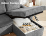 81 Inch CorduroyVelvet GreyTone Sleeper Sofa Pullout