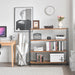Industrial 4 Tier Bookshelf Rustic Wooden MetalFinish