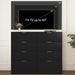 Black Dresser for Bedroom, 8 Drawer Dresser with Deep Drawer, Tall Modern Chest of Drawers with Golden Handle, Large Storage Organizer Bedroom Furniture, TV Stand for Living Room, Hallway, Entryway