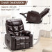 Large Power Lift Recliner for Elderly Heavy Duty Faux Leather Electric Lift Chair with Heated Vibration Massage in Brown