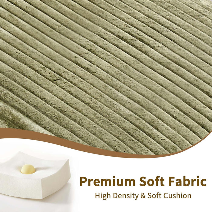 Corduroy Convertible Sofa Bed With ForestGreen Fabric