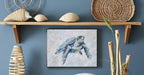 Coastal Sea Turtle Hand Painted Textured Canvas Wall Art