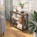 Sofa Table, Industrial Console Table, 3-Tier Narrow Side Table with Open Shelves, Foyer Table for Entryway, Hallway, Kitchen, Living Room and Bedroom, Easy Assembly, Rustic Brown CTHR8001Z