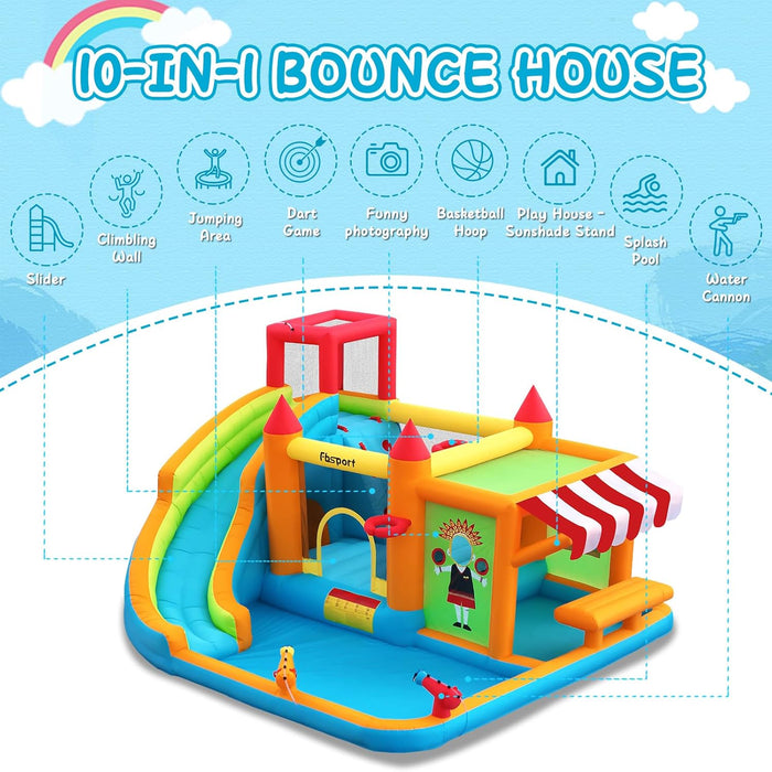 Inflatable Bounce House Water Slide 620W TurboBlower
