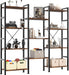 Wide Adjustable Bookshelf With Industrial Modular Panels