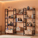 Wide Adjustable Bookshelf With Industrial Modular Panels