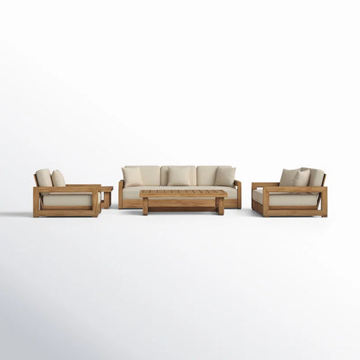 Melrose 5 - Piece Teak Sofa Seating Group with Cushions