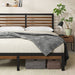 Kai Bamboo and Metal Platform Bed Frame, Sturdy Steel Frame, Queen