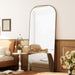 Mirror, 71X26 Inch Full Length with Stand, Black, Rounded Top, Floor Mount, Aluminum Frame, for Bedroom, Living Room