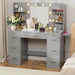 Vanity Desk with LED Lighted Mirror&Power Outlet 3 Model Lights Makeup Table with Drawers Vanity Table Set for Women Girls