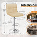 Bar Stools Modern PU Leather Adjustable Swivel Barstools, Armless Hydraulic Kitchen Counter Bar Stool Extra Height Square Island Barstool with Back Set of 2 (Leather, Beige)