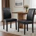 Upholstered Dining Chairs Set of 6, Modern PU Leather and Solid Wood Legs & High Back, Parsons for Kitchen/Living Room- Black