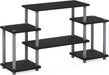 Turn-N-Tube No Tools Entertainment TV Stands, Black/Grey