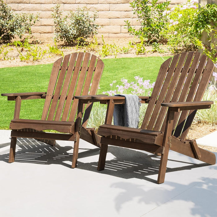 Outdoor Adirondack Chair Set of 2, Pre-Assembled Backrest, Patio Furniture Set, Outdoor Furniture for Garden, Porch, Deck, Firepit