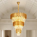 Luxurious Gold Crystal Five Tier Chandelier Ceiling