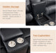 Power Reclining Sectional Sofa with LED Light, Faux Leather Sectional Couch for Living Room, Modern Corner Furniture Sets with 2 Recliner Seats, Cup Holders, Storage Console, Black