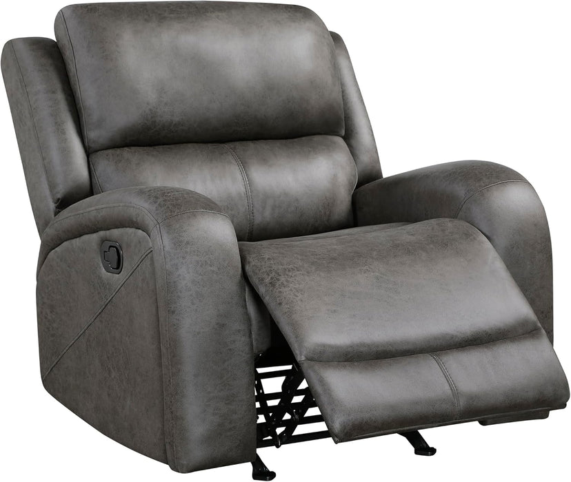 Rocker Recliner Chair, Reclining Rocking Chair, Home Theater Reclining Seat, Manual Recliner Seat for Living Room, Nursery, Bedroom, Office, Apartment, Grey