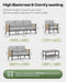 Aluminum Outdoor Patio Furniture Set with Dual-Layer Coffee Table, 5 Piece Modern Patio Conversation Sets with PE Rope, Outdoor Sectional Sofa with Thick Cushions for Balcony, Yard, Gray
