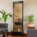 72" Tall Indoor/Outdoor Mirror Waterfall Floor Fountain, LED Lights & River Stones, Elegant Bronze Finish for Home, Office, Patio & Entryway Decor