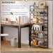 Six Tier Foldable Brown Bookcase Industrial Finish