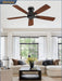 46 Inch Flush Mount Ceiling Fan No Light with Remote,Black Modern Low Profile Ceiling Fan without Light,6-Speeds,Quiet Reversible DC Motor,Indoor&Outdoor Ceiling Fans for Bedroom,Living Room