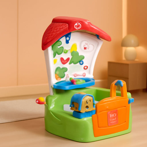 Toddler Corner House, Kids Playhouse, Indoor/Outdoor Playset, Play Gym with Kitchenette, Includes 15 Piece Toy Accessories, Made of Durable Plastic, for Toddlers 1+ Years Old